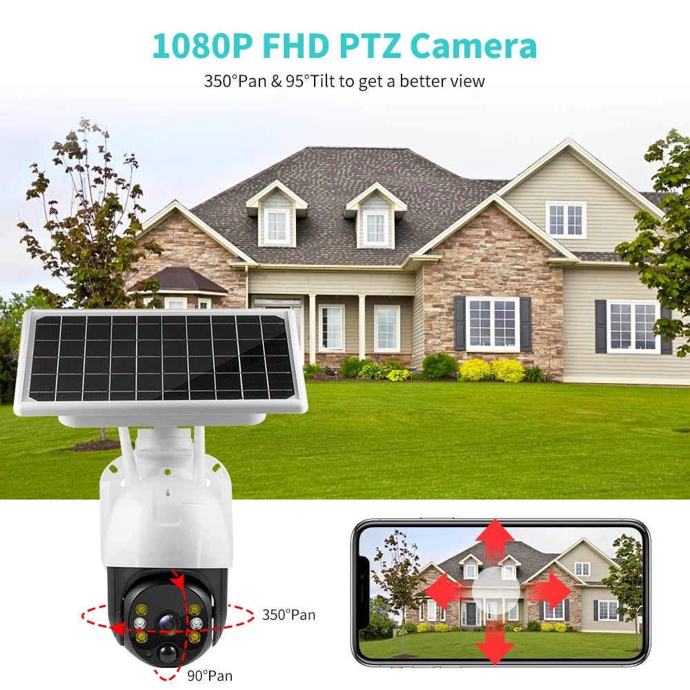 ICSEE Solar Outdoor Security Camera with Battery and SIM Card, 3MP Security Network IP Camera with Solar Panel, WIFI, PTZ and 4G Wireless CCTV