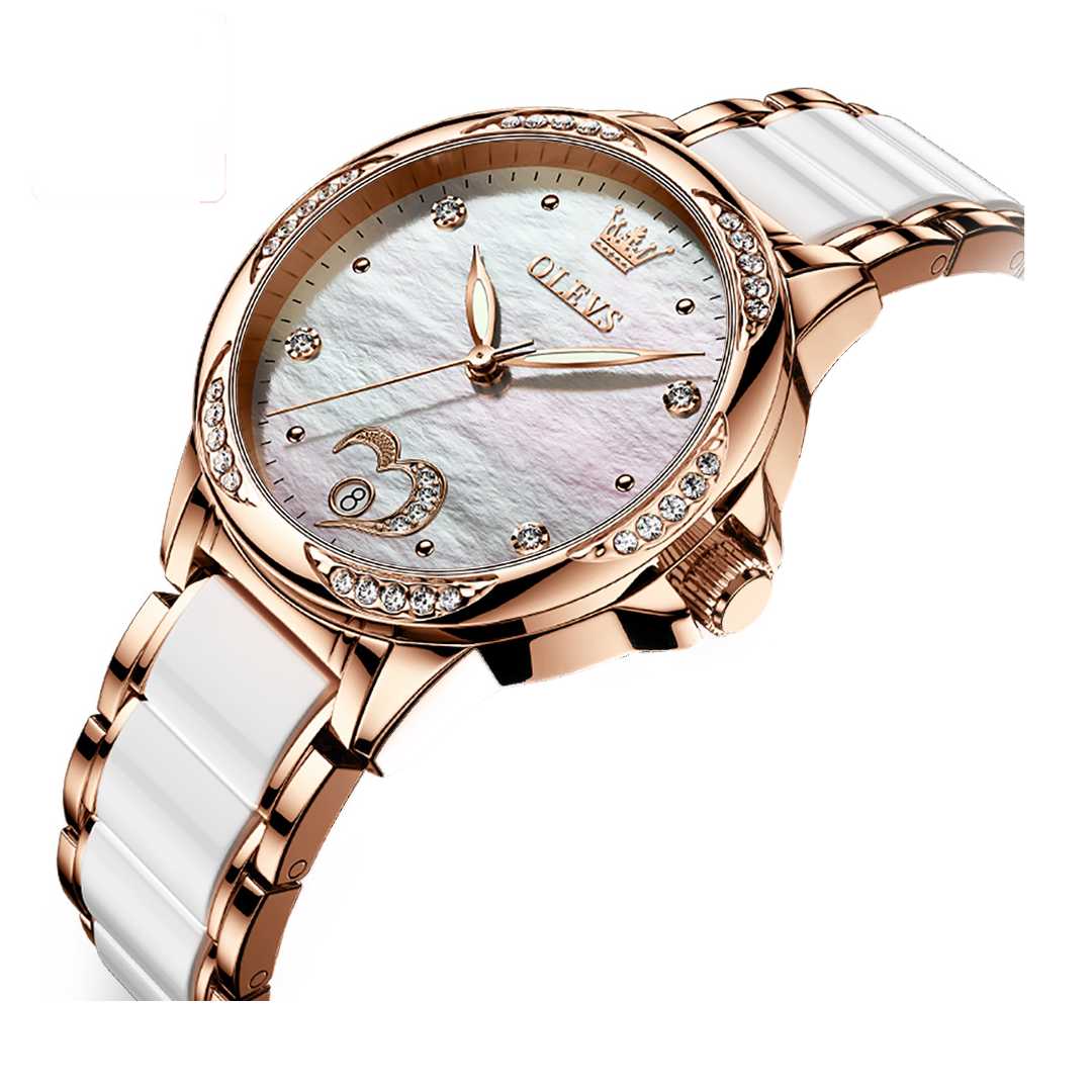 Montre automatiquement de Luxe gros cristal diamant en acier inoxydable OLEVS 6631 - YokaShop