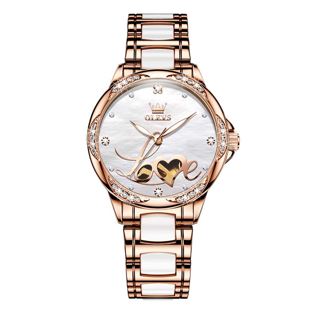 Montre de Luxe Céramique Automatique pour femme Couverture Arrière en Acier Inoxydable OLESV 6613 - YokaShop