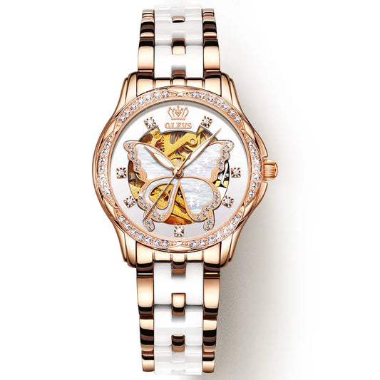 Montre luxueuse automatique grande Dame en céramique OLEVS 6622 - YokaShop