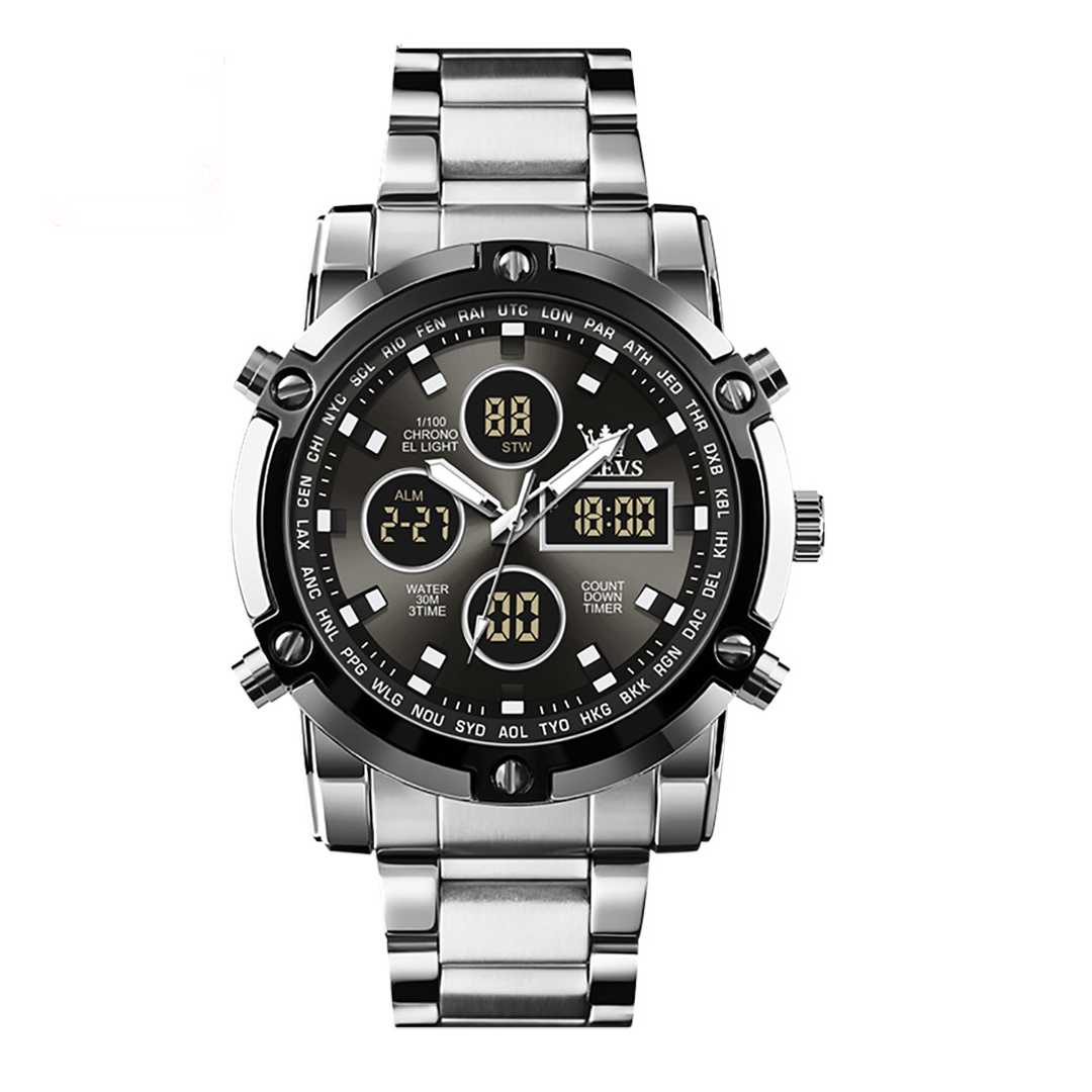 Montre numérique double temps pour hommes mode Sport OLEVS 1106 - YokaShop