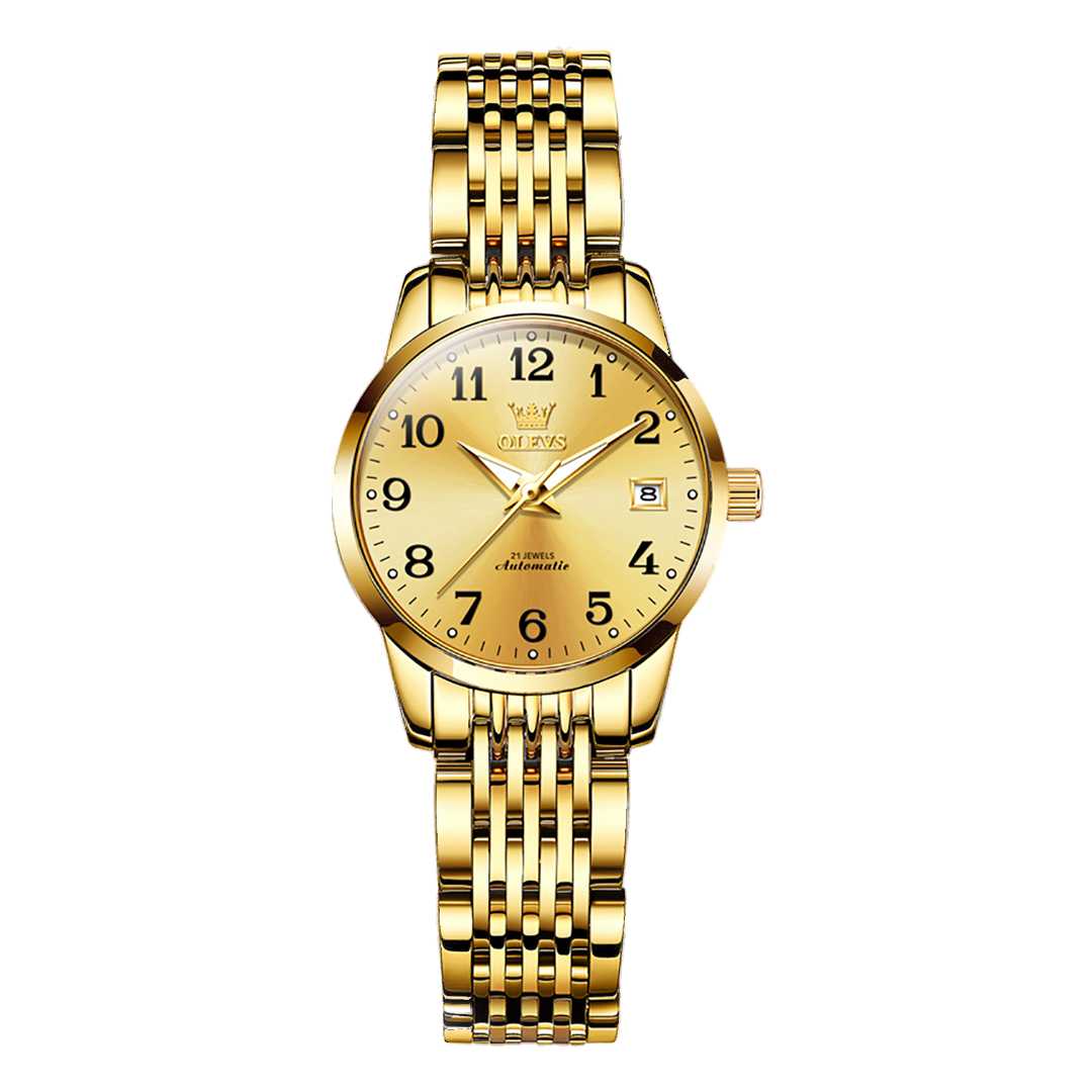 Montres automatiques de luxe grande  dames bracelet en acier inoxydable OLEVS 6666 - YokaShop