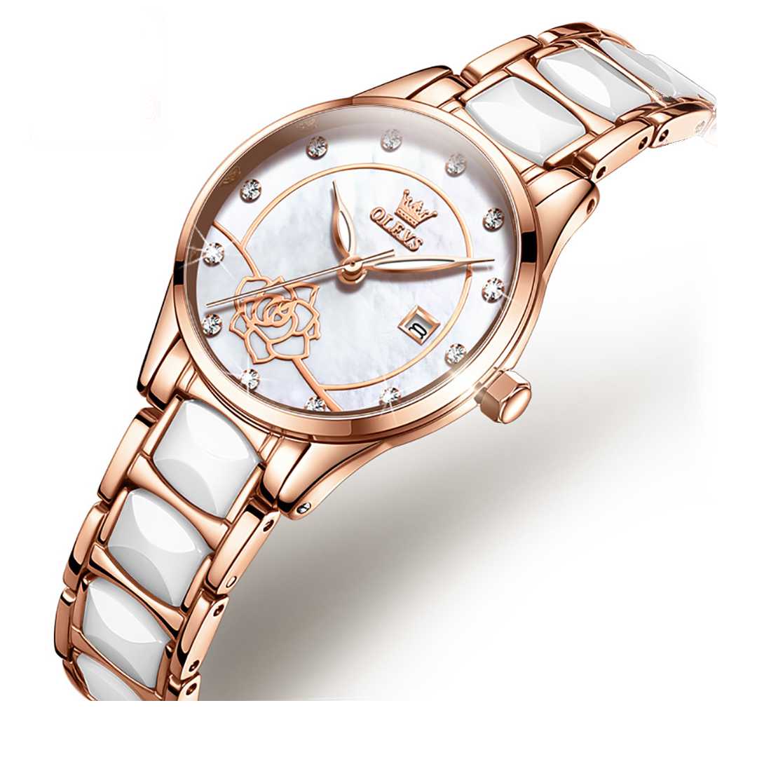 Nouveau Style de montre Quartz de luxe  pour femme d’affaires en céramique olevs 3606 - YokaShop